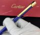 Wholesale AAA Replica Cartier Santos de Ballpoint Pen Blue Resin and Gold Clip (2)_th.jpg